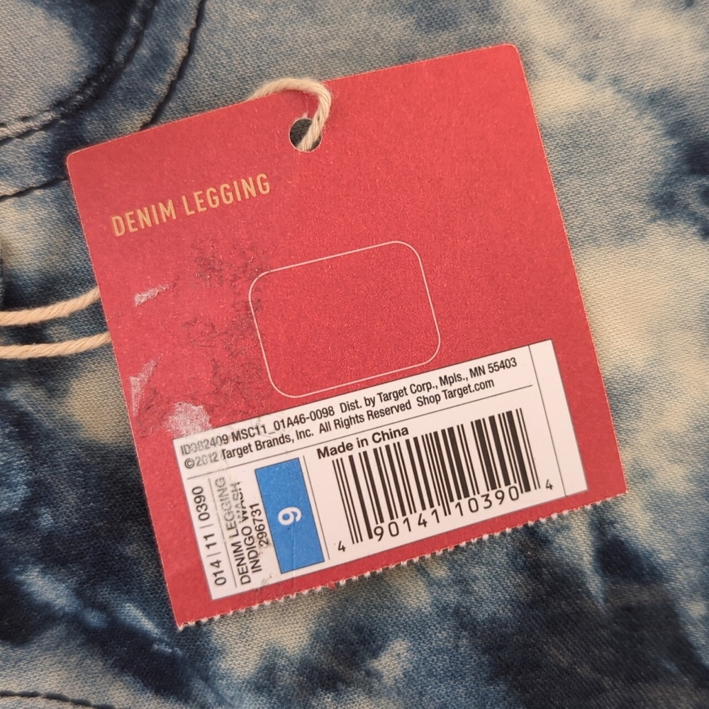 NWT Mossimo Tie Dye Fit 6 Coupe 6 Super Stretch Denim Legging Junior 9 Blue Boho - Picture 9 of 16